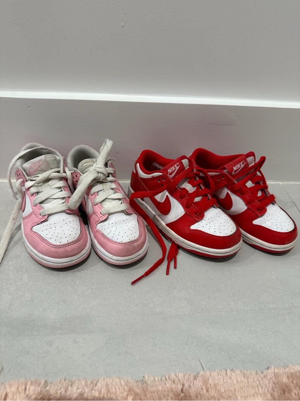 Nike Dunk Low-Top Sneakers Pink & Red